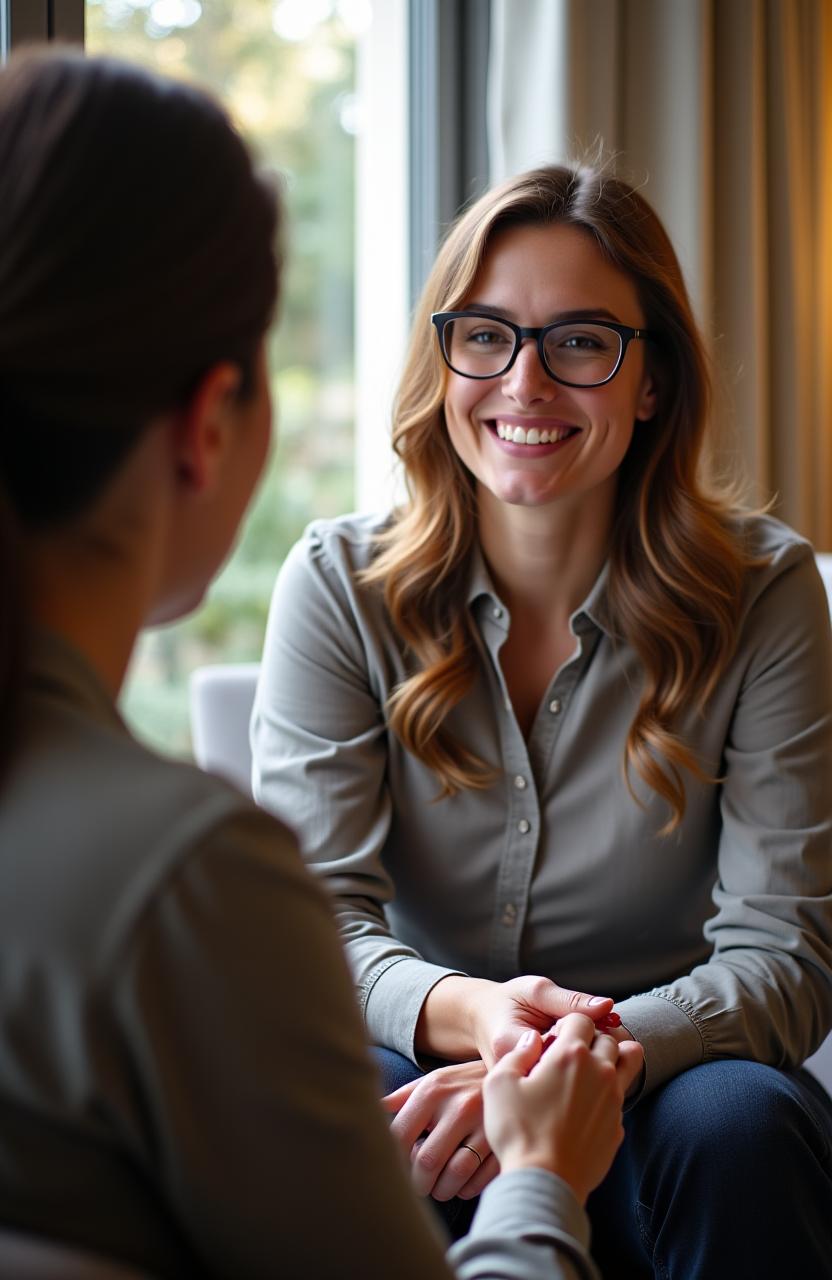 Coach bien-être en discussion avec un client dans un cadre serein à Lyon